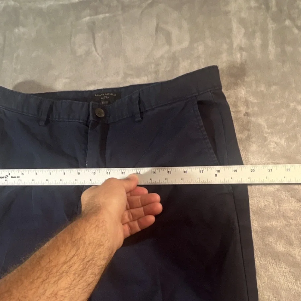 Banana Republic Mens Pants 33x30 Slim Fit Chino Pants Navy Blue Casual Stretch